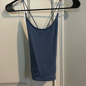 American eagle blue tank top with open back